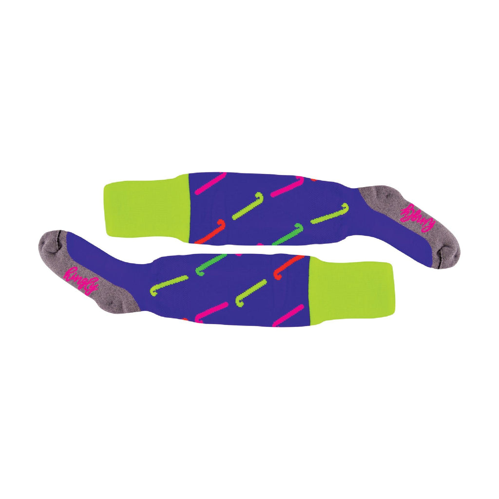 1 Pack Adults & Kids Knee High Hockey Socks with Hockey Stick Designs