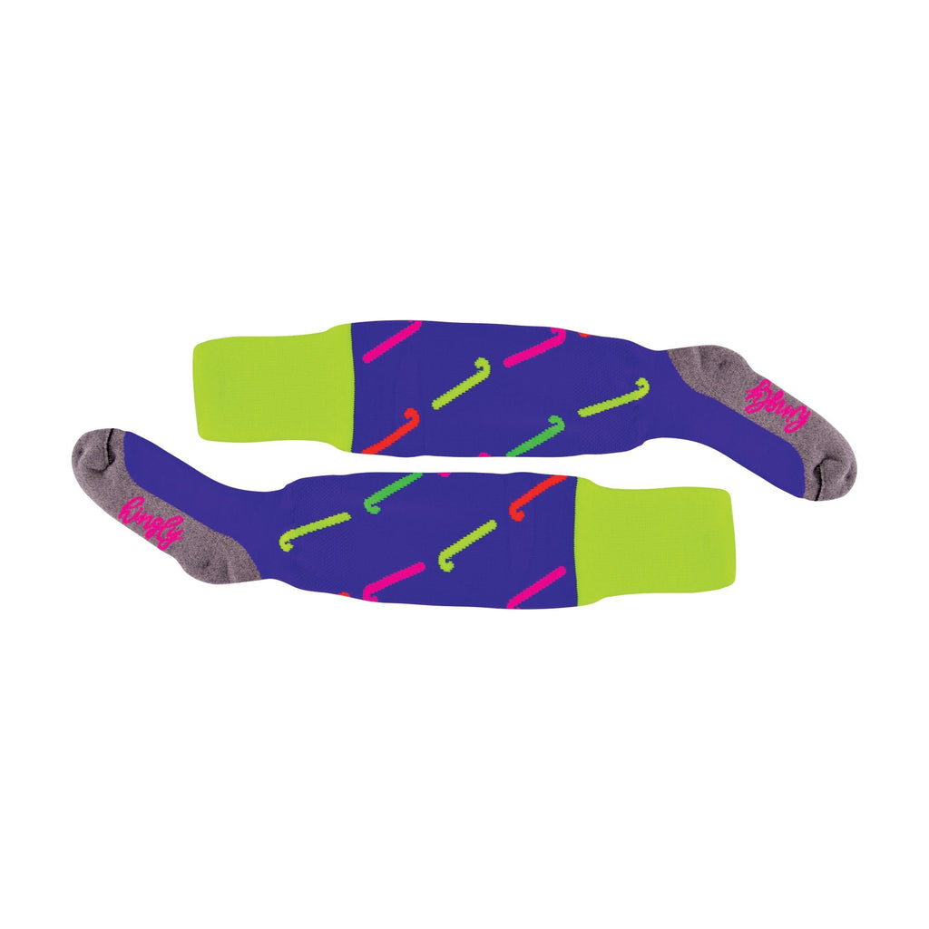 1 Pack Adults & Kids Knee High Hockey Socks with Hockey Stick Designs