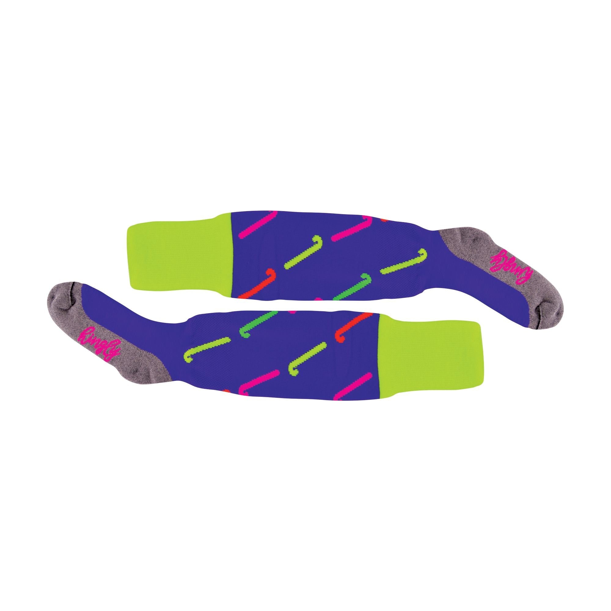1 Pack Adults & Kids Knee High Hockey Socks with Hockey Stick Designs