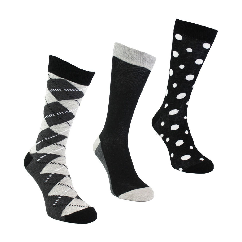 Pack of 3 Classic Argyle Patterned Mens Dress Socks | Colorful Argyle Socks