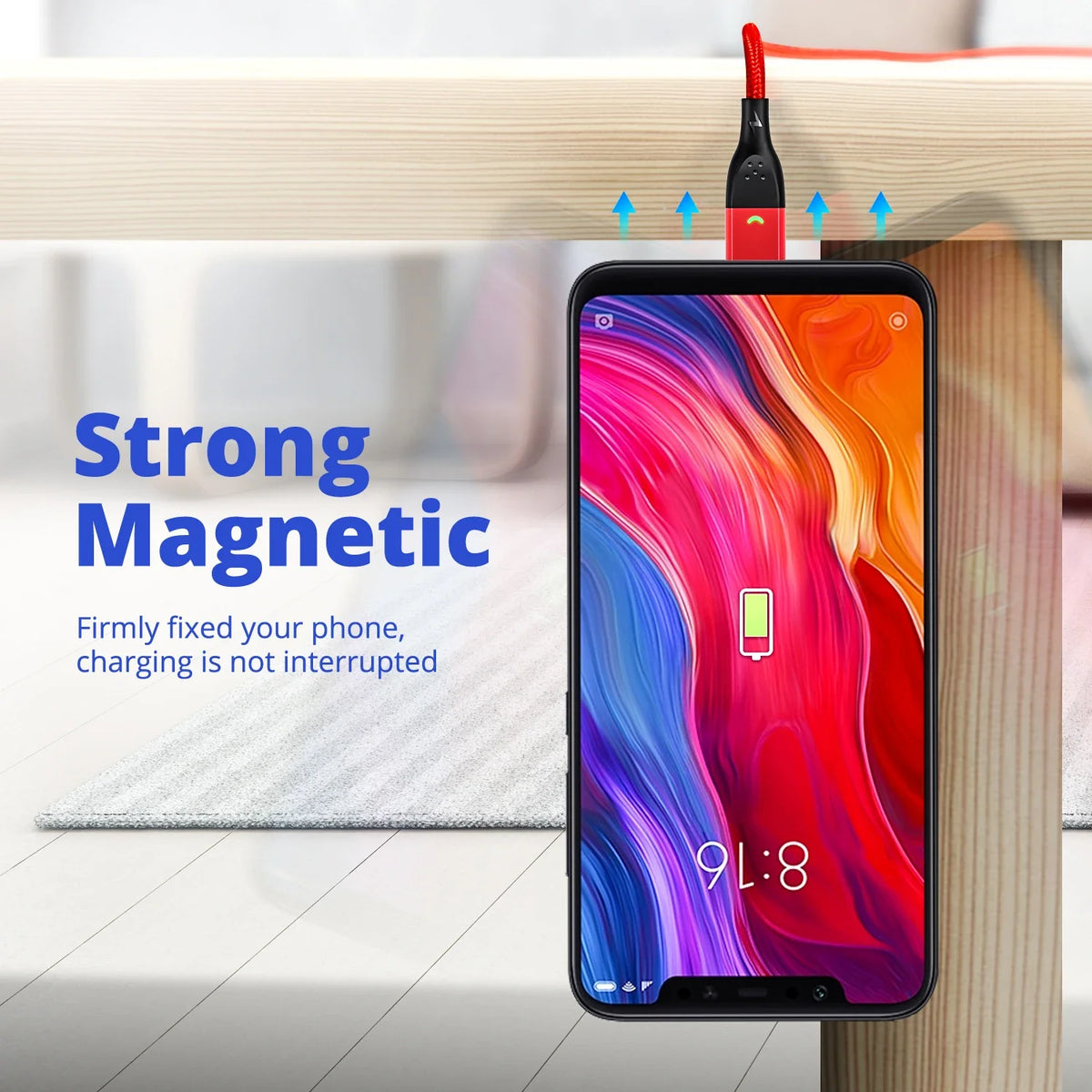 FONKEN Magnetic Charging Cable USB Type C Magnetic Phone Charger Cable For realme gt6 Magnet Cable Micro USB Android Charge Cord