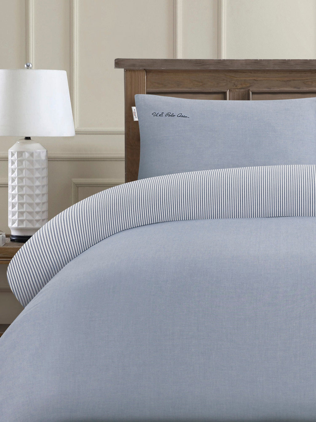 Pure Cotton Chambray Duvet Set True Navy