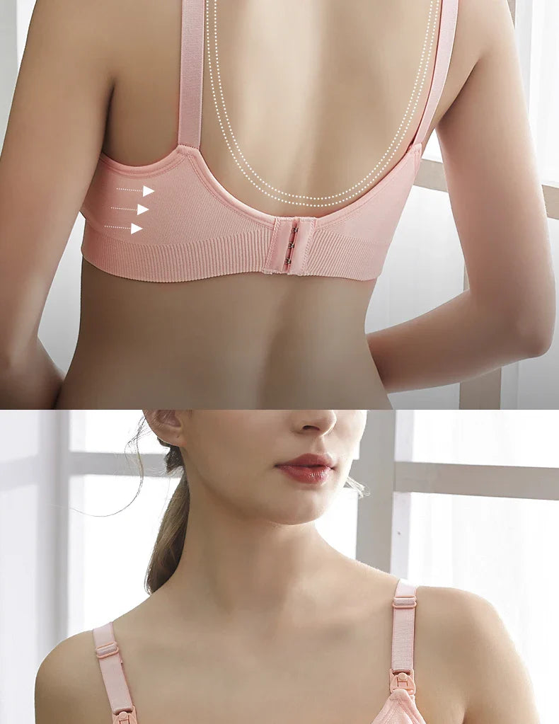 plus Size Seamless Nursing Bra for Women Breathable Maternity Push up Front Closure Underwear Adjustable Straps Wire-Free