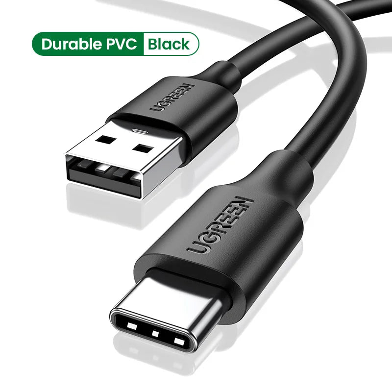 UGREEN 3A USB Type C Cable For Realme Xiaomi Samsung S21 Fast Charging Wire USB-C Charger Data Cord For iPad Samsung Poco USB C