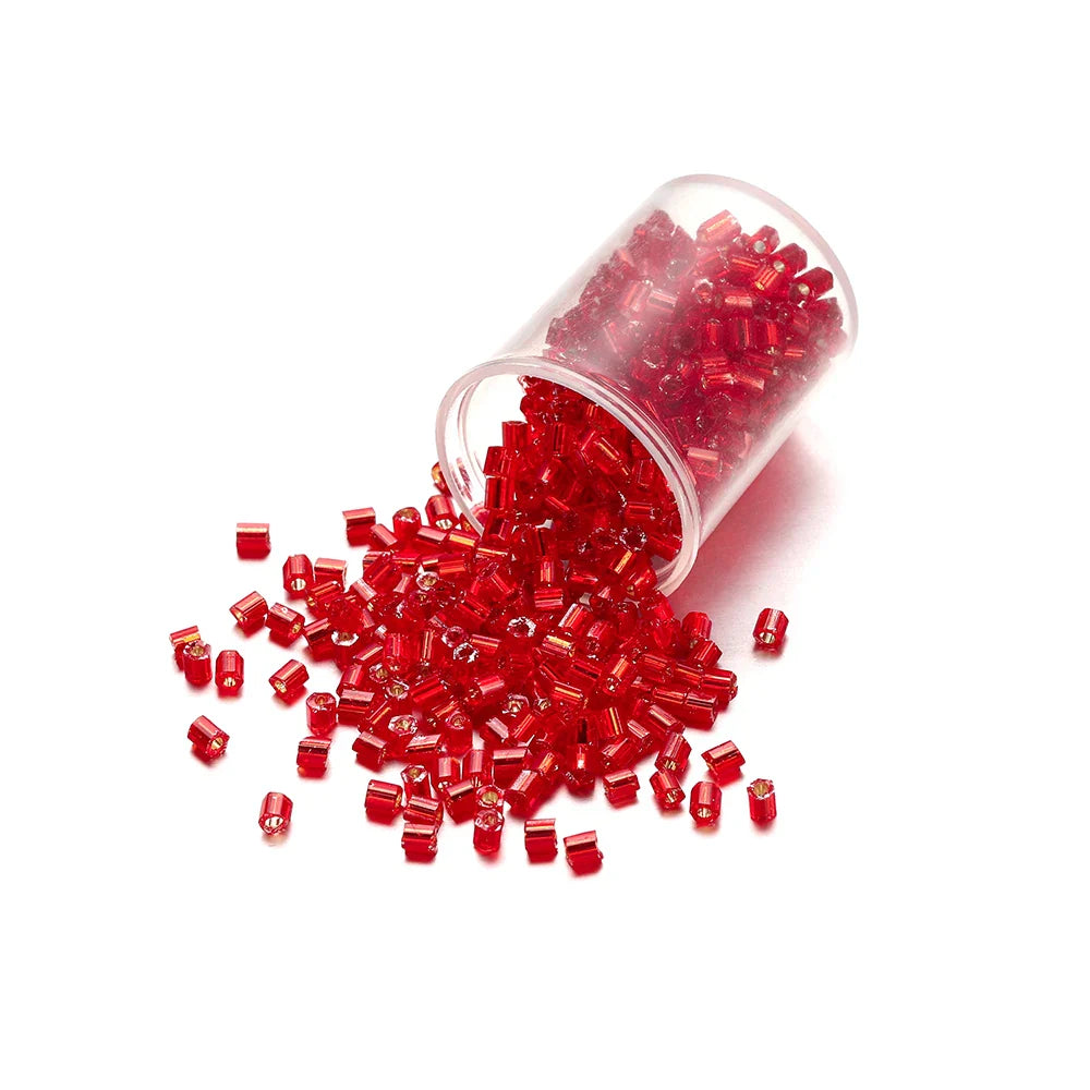 1000/1800Pcs 2mm Hexagon Czech Glass Cylindrical Loose Small Seed Needle Beads for DIY Bracelet Necklace Jewelry Making Supplies