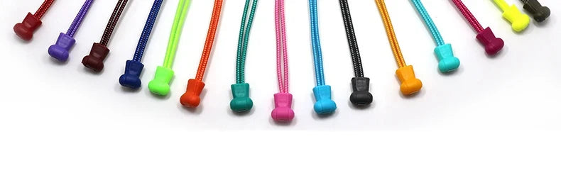 1 Pair 22 Colors Elastic Shoelaces Round Locking No Tie Shoe Laces Kids Adult Quick Lazy Laces Rubber Sneakers Shoelace T1