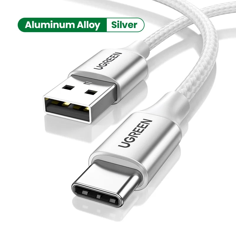 UGREEN 3A USB Type C Cable For Realme Xiaomi Samsung S21 Fast Charging Wire USB-C Charger Data Cord For iPad Samsung Poco USB C