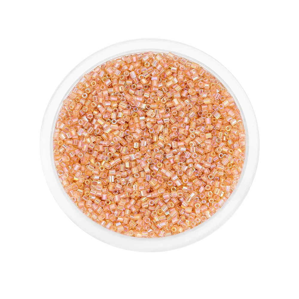 1000/1800Pcs 2mm Hexagon Czech Glass Cylindrical Loose Small Seed Needle Beads for DIY Bracelet Necklace Jewelry Making Supplies
