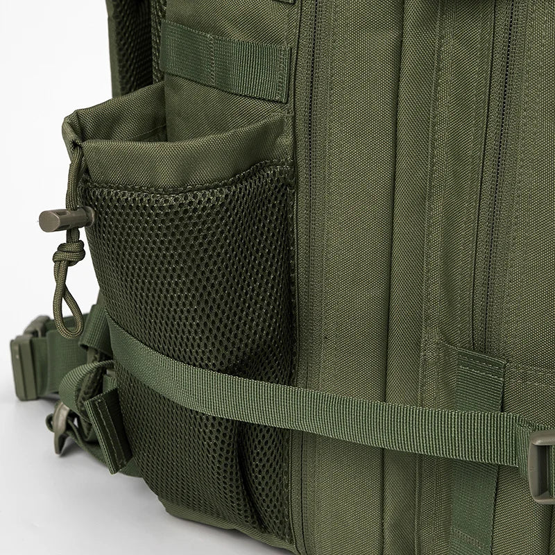 QT&QY 50L Tactical Backpack survival Bag Hunting MOLLE Backpack GYM For Men EDC Outdoor Hiking Rucksack Witch Bottle Holder