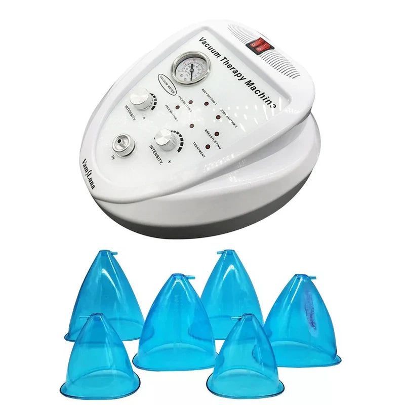 Breast Pump Vacuum Therapy Machine Massager Buttocks Lifting Machine BBL Scraping Cup Female Massage Colombian Buttocks Lifting