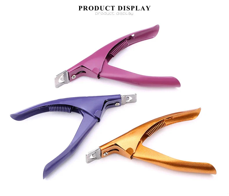 Professional Fake Nail Cutter Nail Cipper Tips Cutter U Type Acrylic Fake Nail Edge Trimmer Stainless Steel Nail Manicure Tools