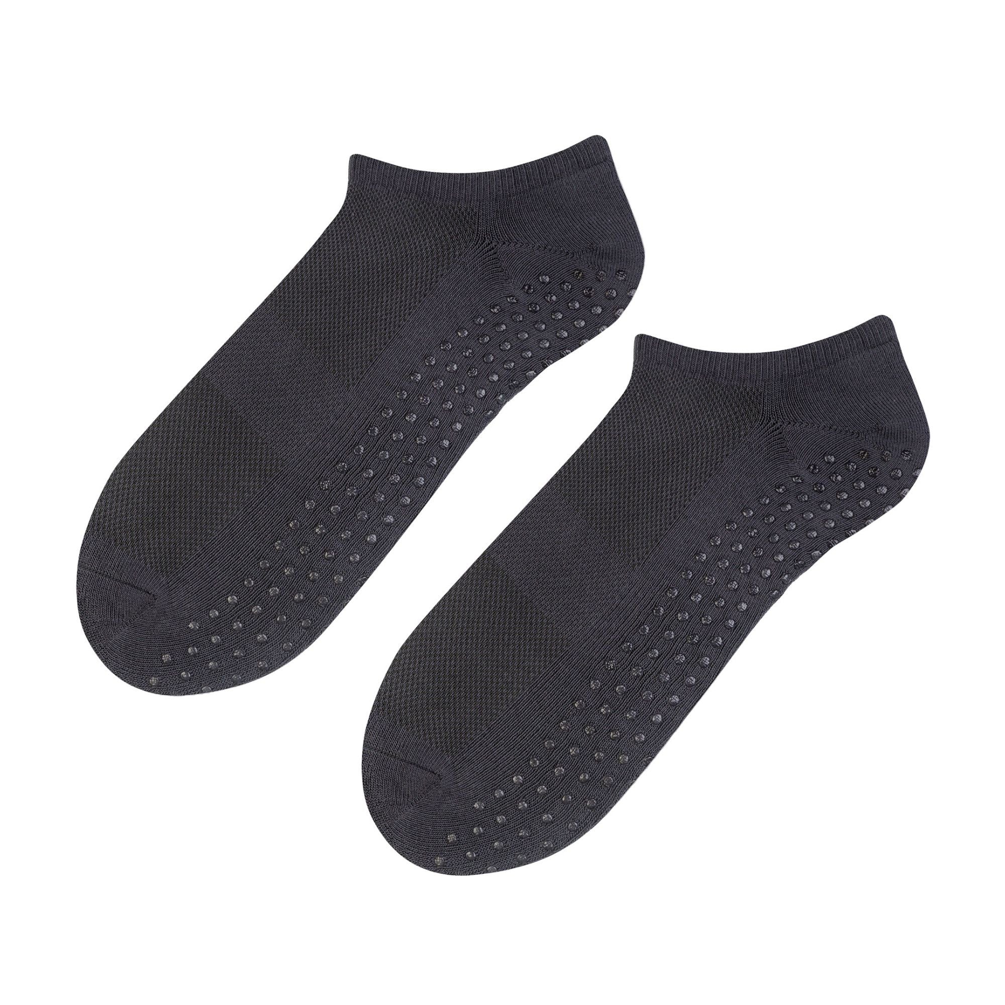 1 Pack Mens Soft Cotton Low Cut Trainer Socks with Non Slip Grips