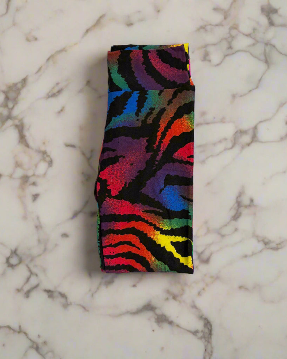 Vibrant colour zebra print leggings, full length