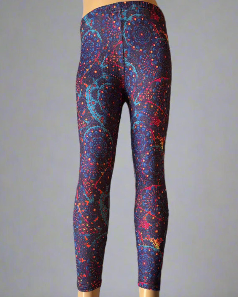 Fiery floral pattern full length leggings