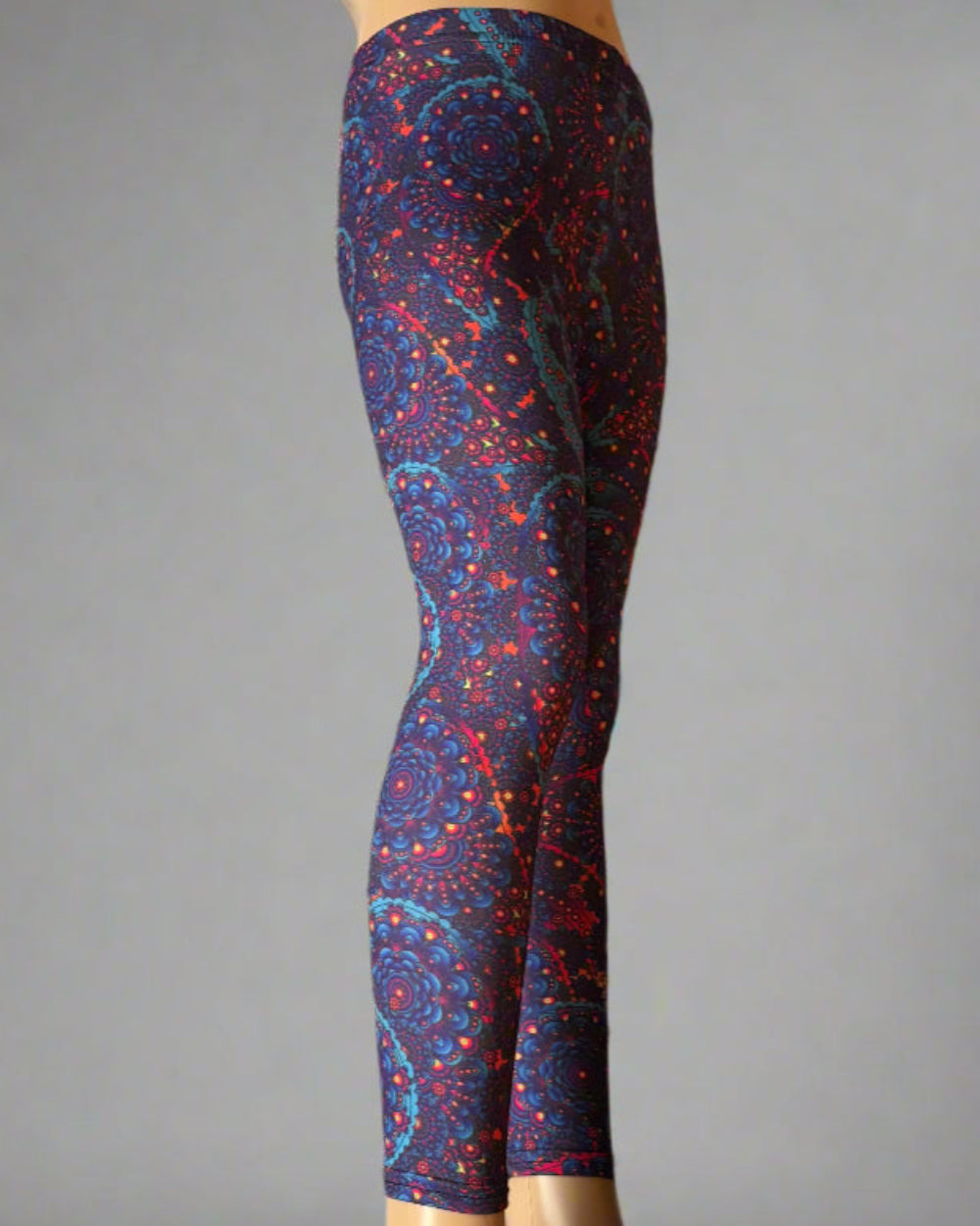 Fiery floral pattern full length leggings