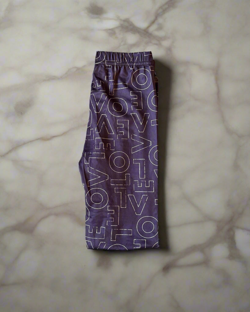 Purple love design full length leggings