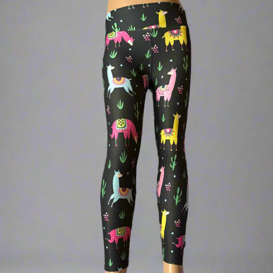 'Leisurely llama' design full length leggings