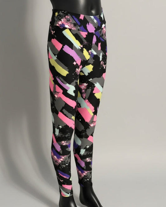 'Jazz brush' design full length leggings