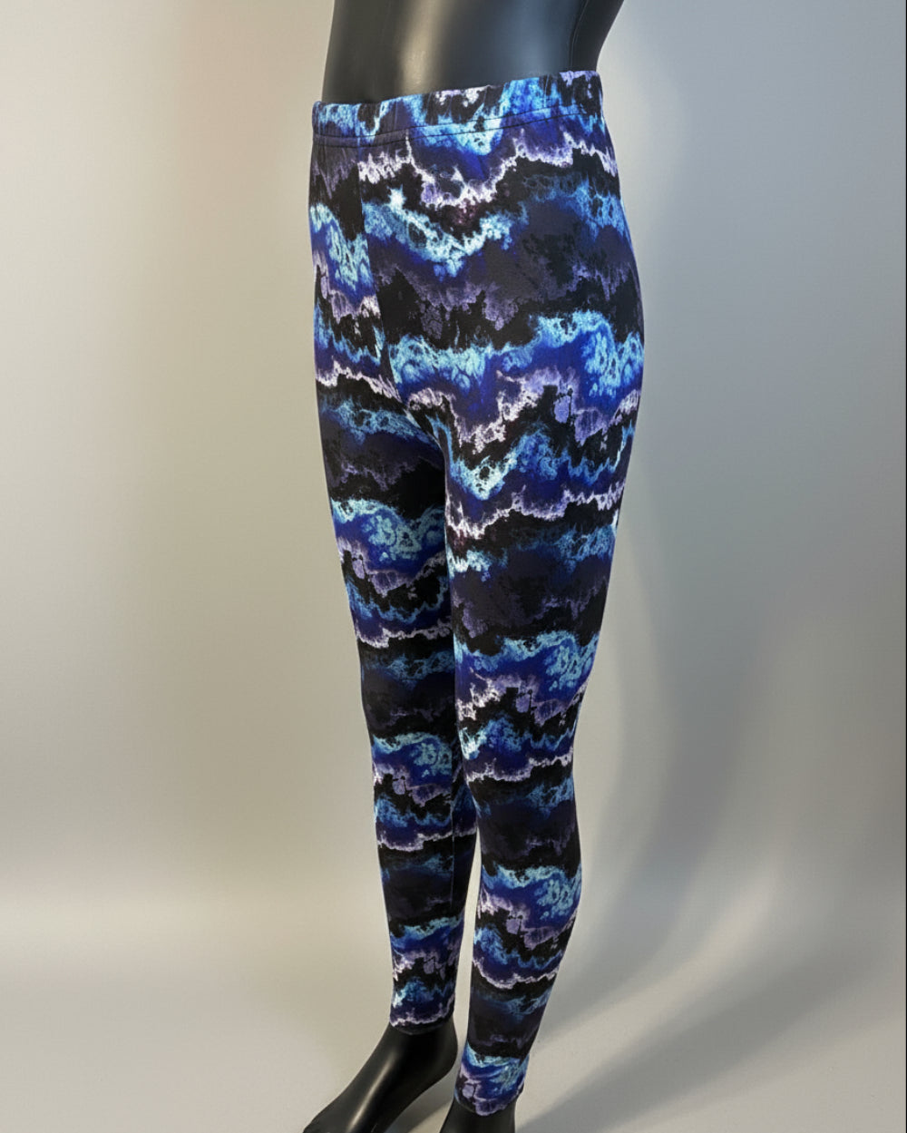 'Blue Electric' design full length stretch leggings