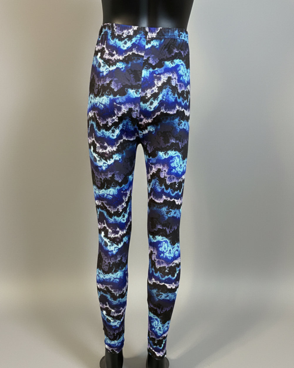 'Blue Electric' design full length stretch leggings