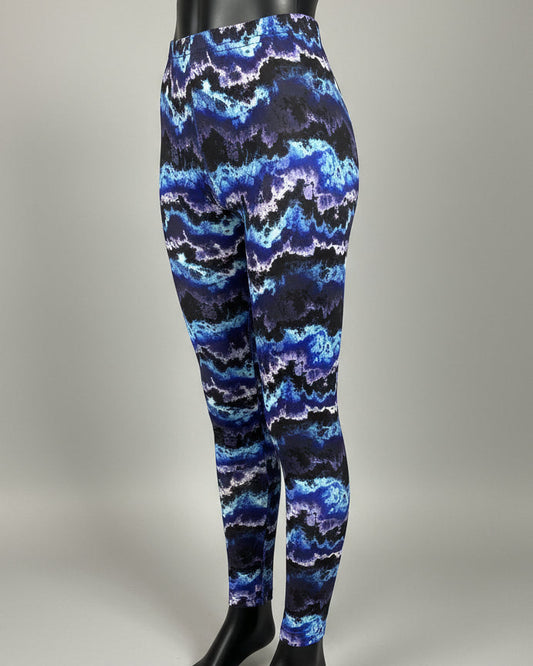 'Blue Electric' design full length stretch leggings