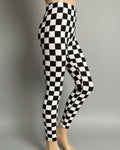 Chequered flag design full length leggings