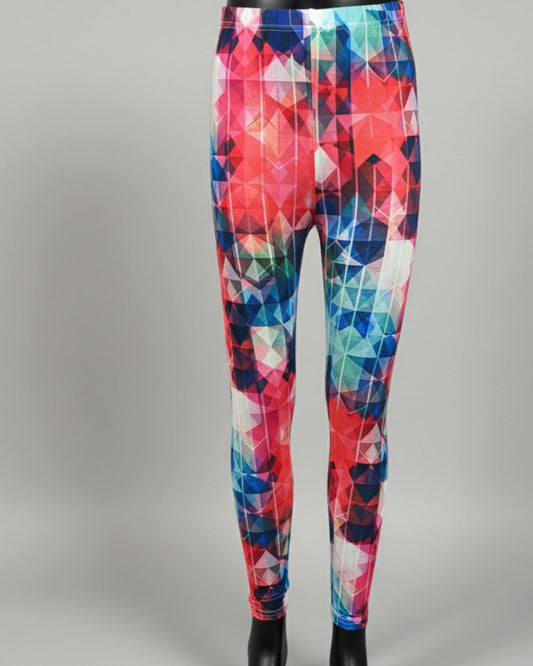 'Diamonds' design full length stretch leggings