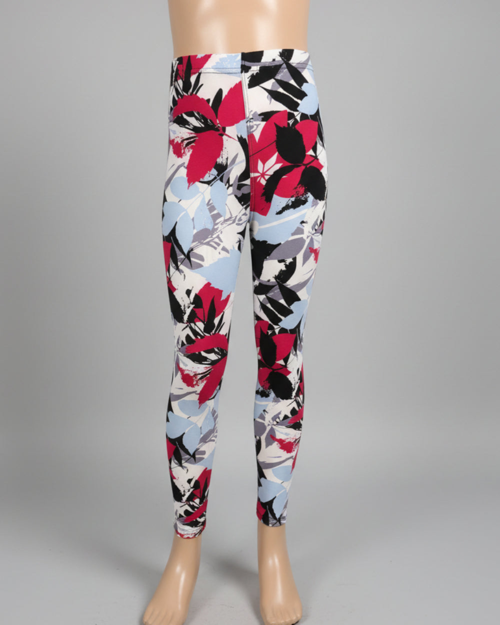 Tropical design full length stretch leggings