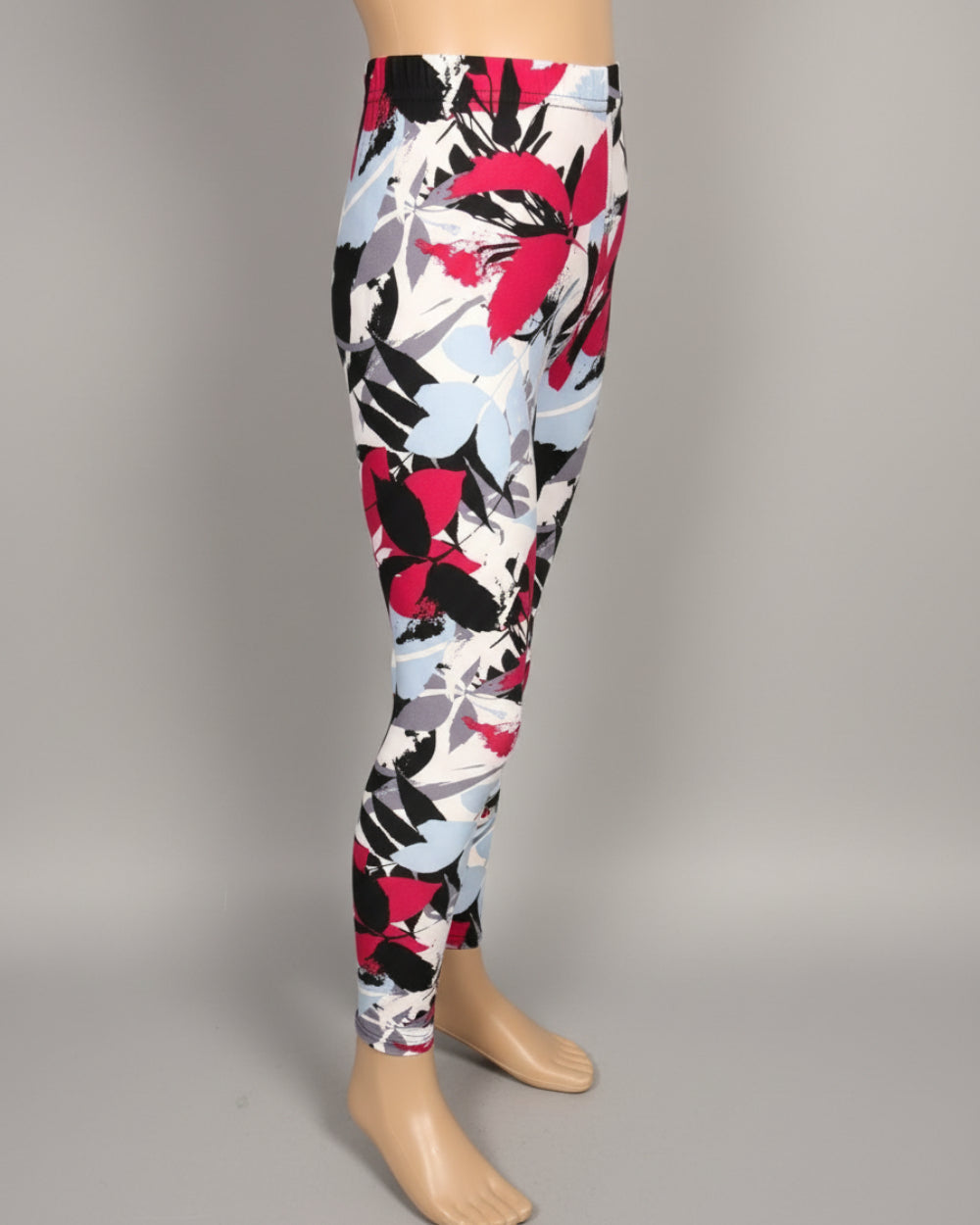 Tropical design full length stretch leggings