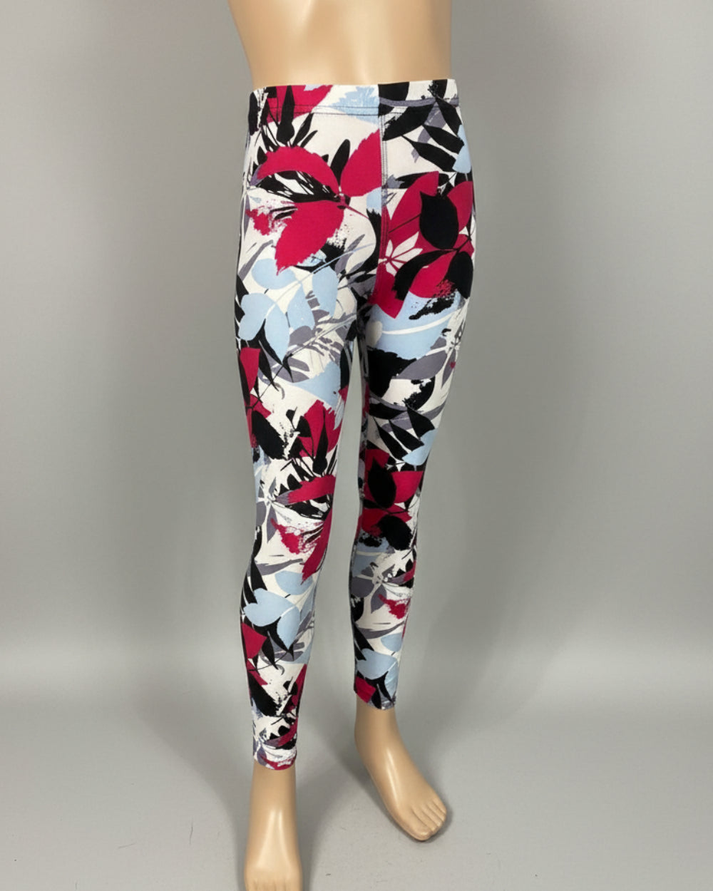Tropical design full length stretch leggings