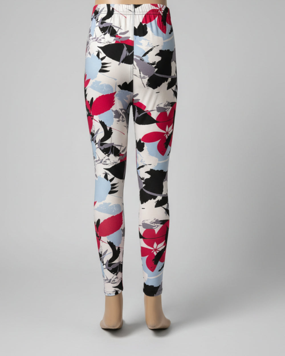 Tropical design full length stretch leggings