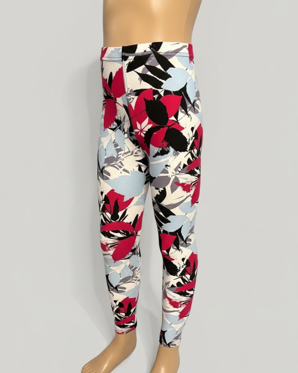 Tropical design full length stretch leggings