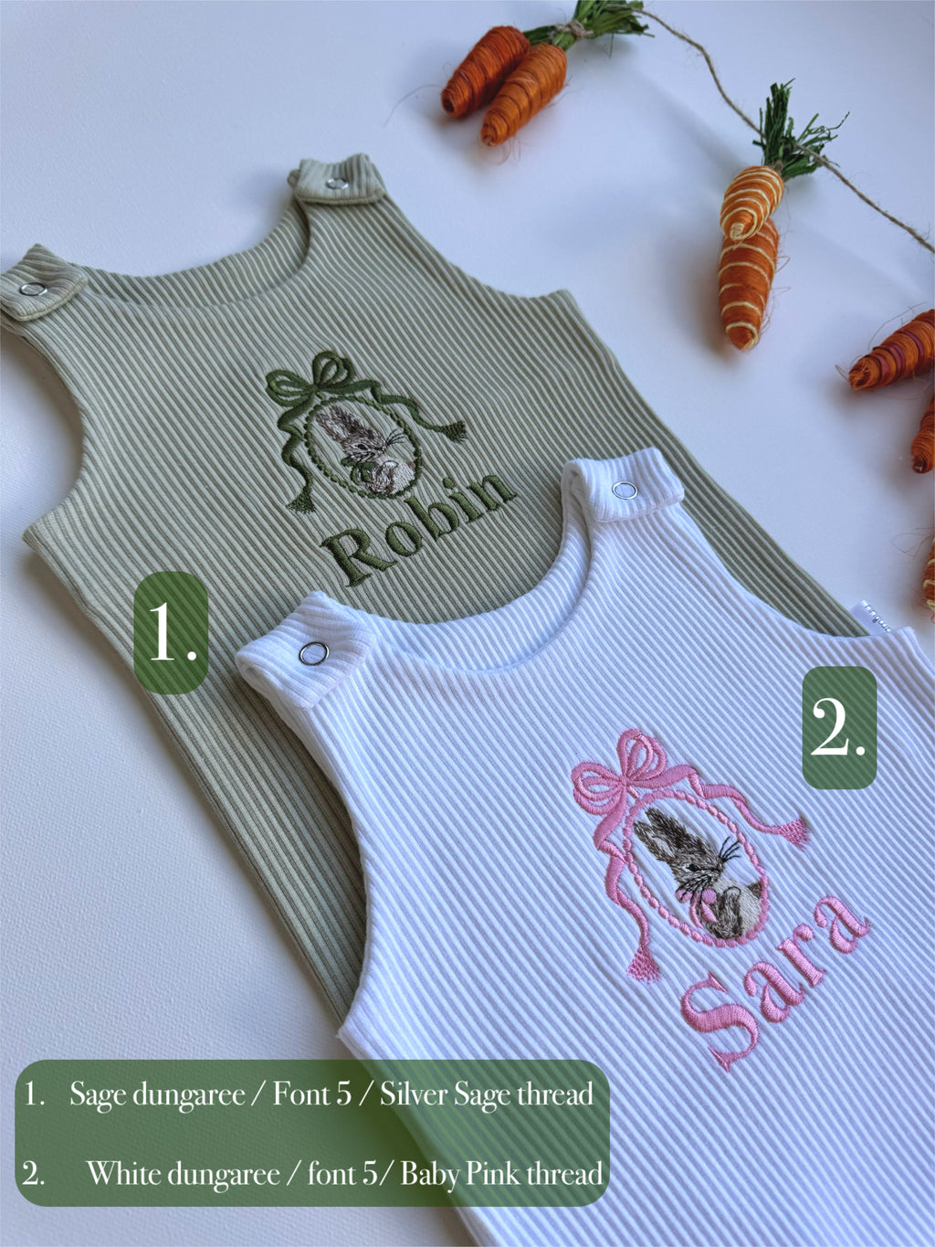 Easter Bunny Baby Dungarees