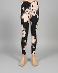 Black floral full length leggings