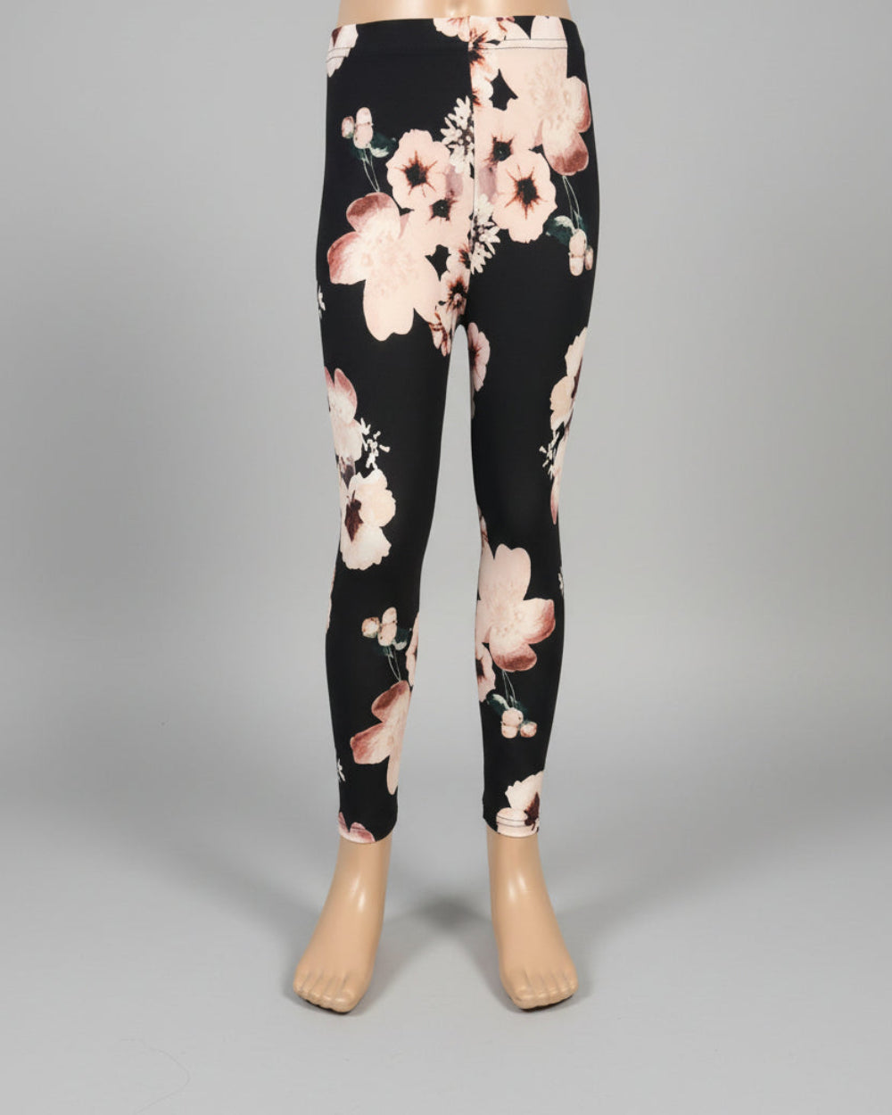 Black floral full length leggings
