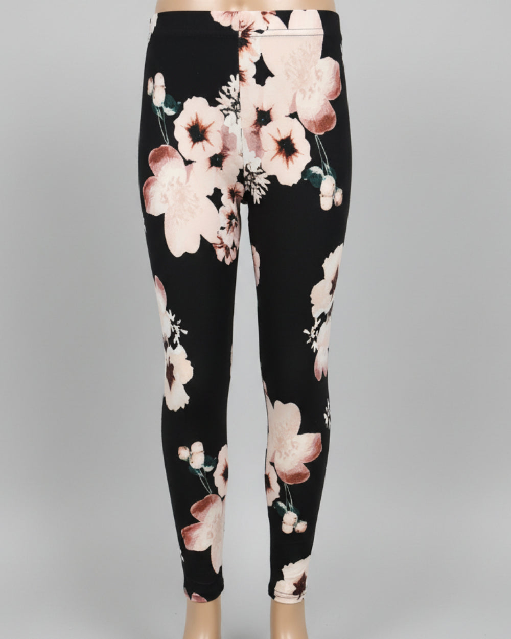 Black floral full length leggings