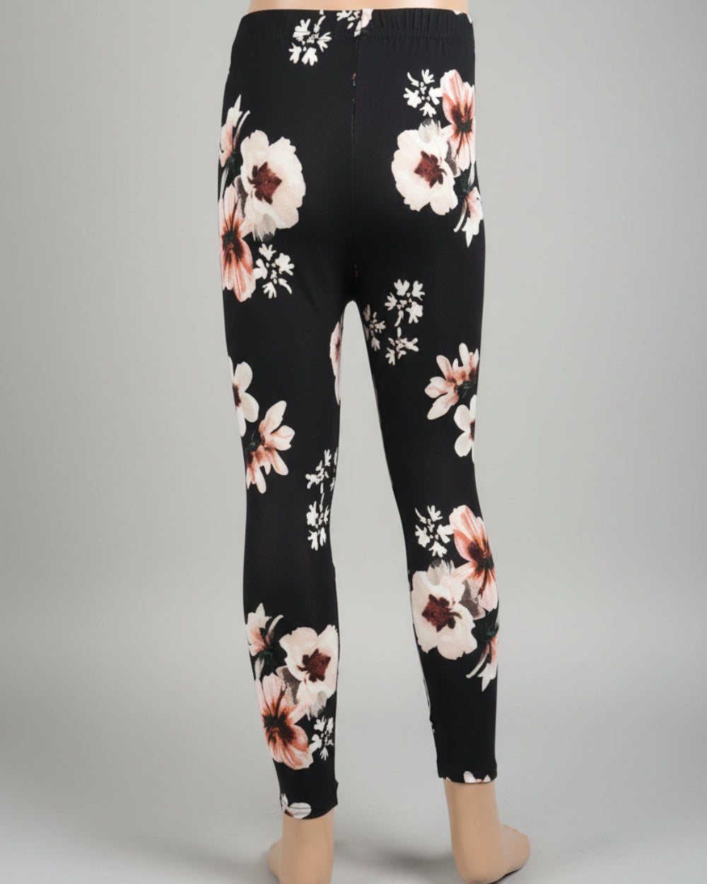 Black floral full length leggings