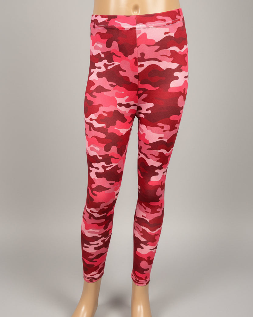 Pink camouflage design full length leggings