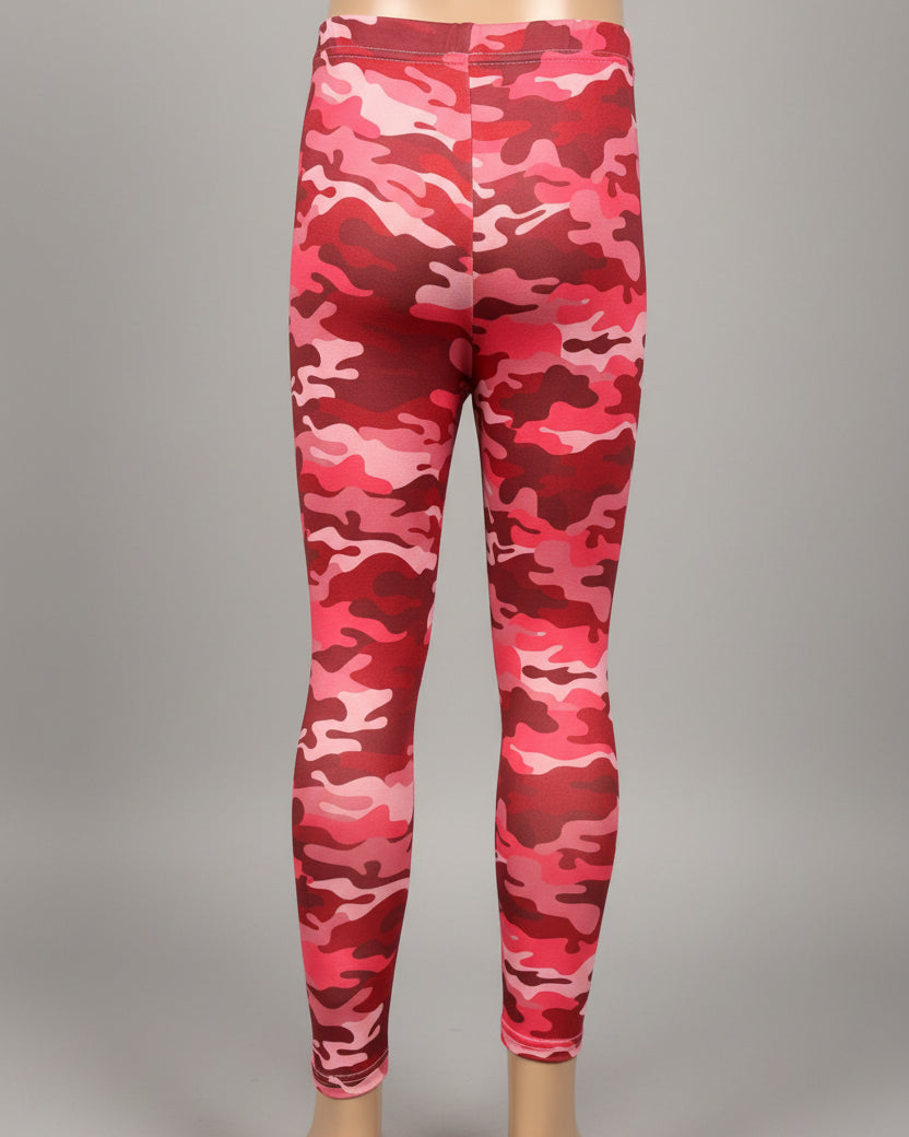 Pink camouflage design full length leggings