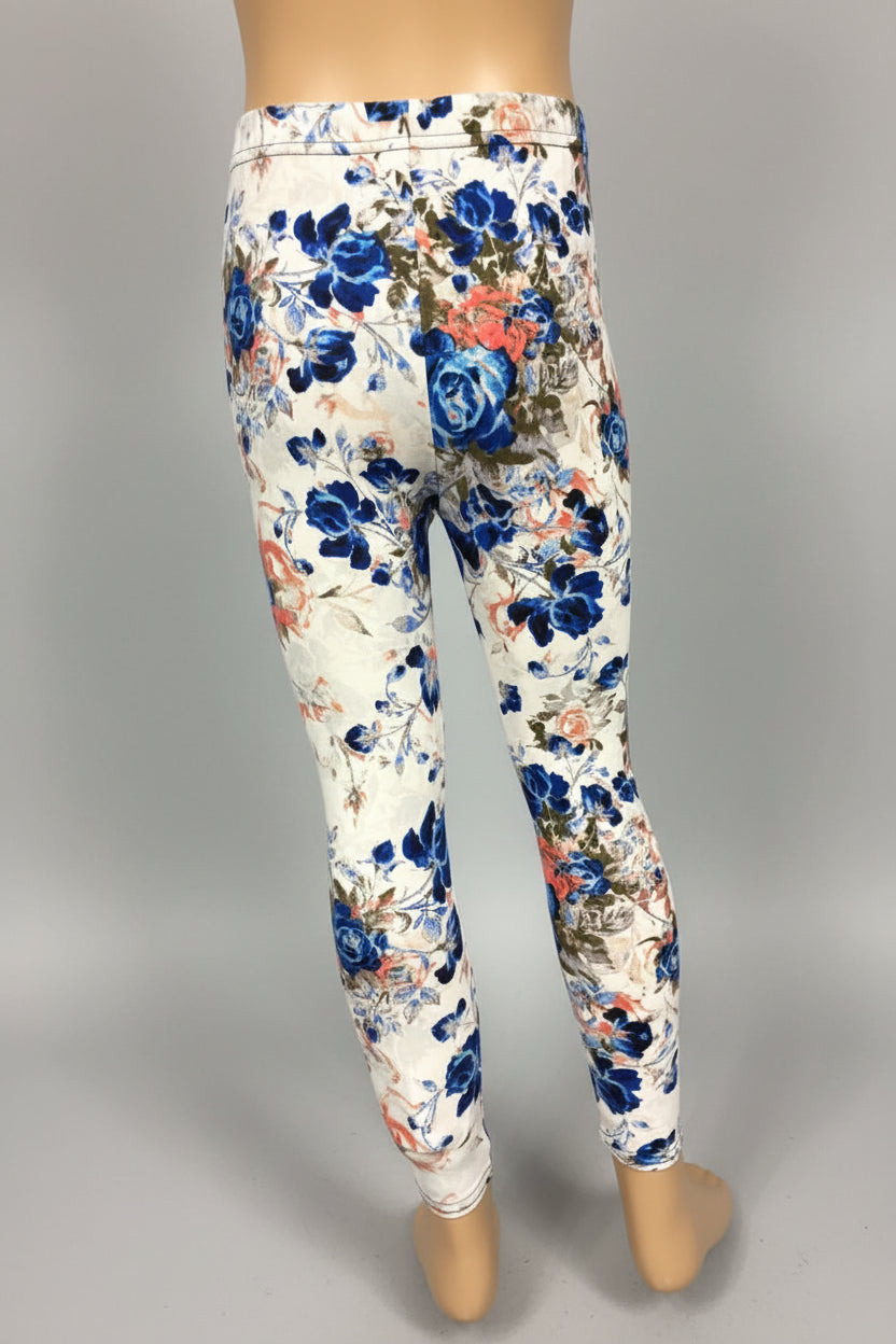 Blue Rose design leggings