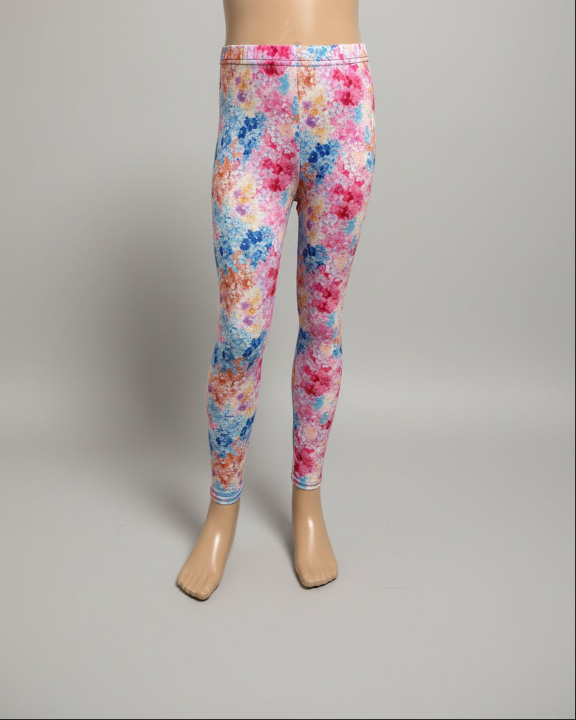 'Summer Bloom' patterned full length stretch leggings