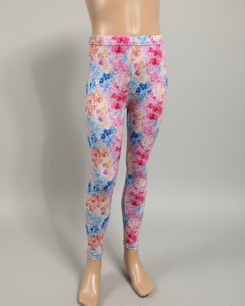 'Summer Bloom' patterned full length stretch leggings