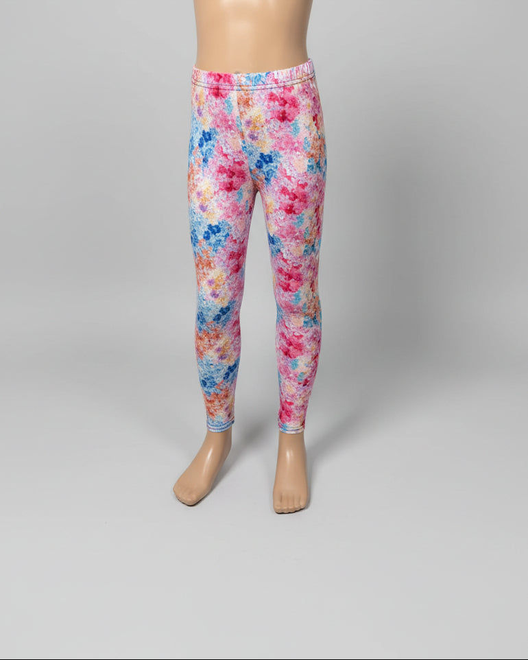 'Summer Bloom' patterned full length stretch leggings