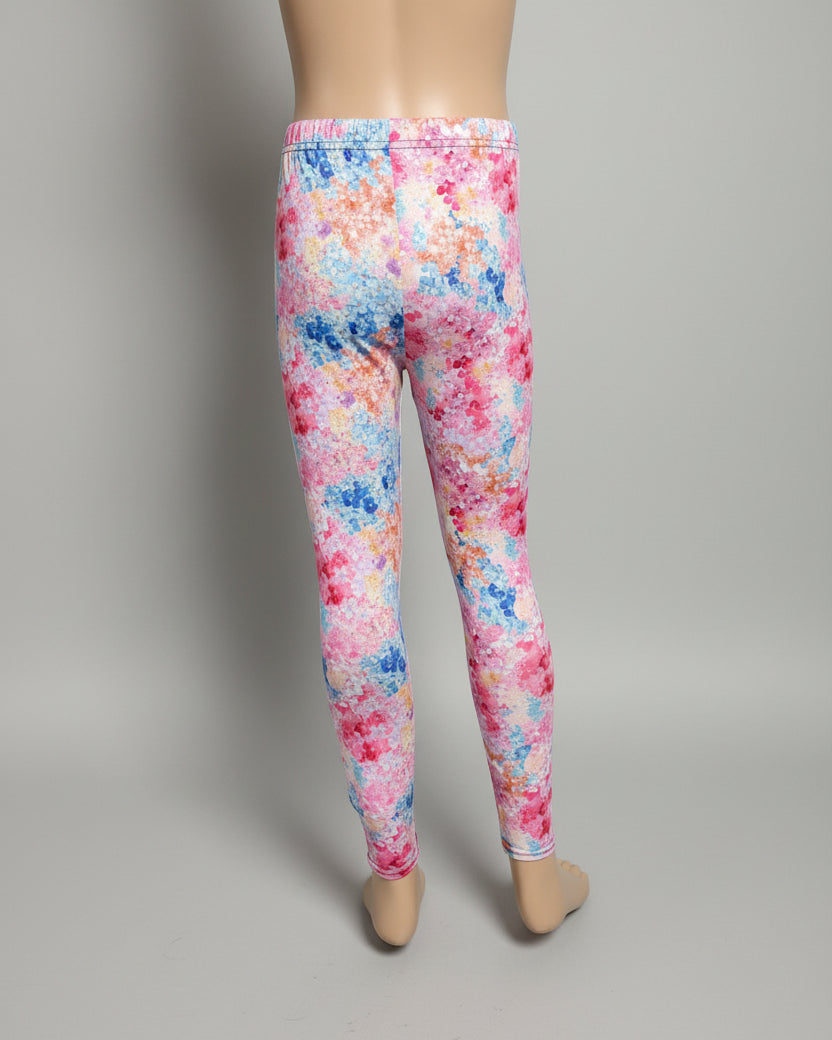 'Summer Bloom' patterned full length stretch leggings