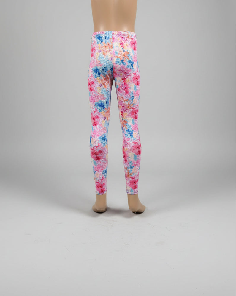 'Summer Bloom' patterned full length stretch leggings