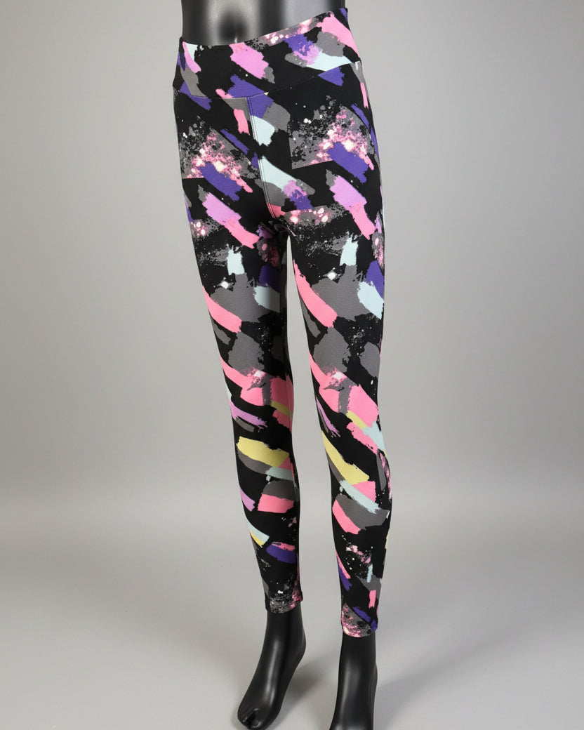 'Jazz brush' design full length leggings