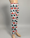 Red & Black hearts design full length stretch leggings