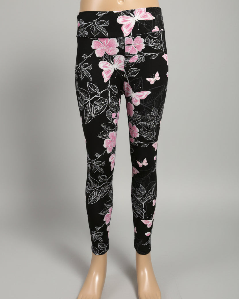Flower & butterfly patterned leggings