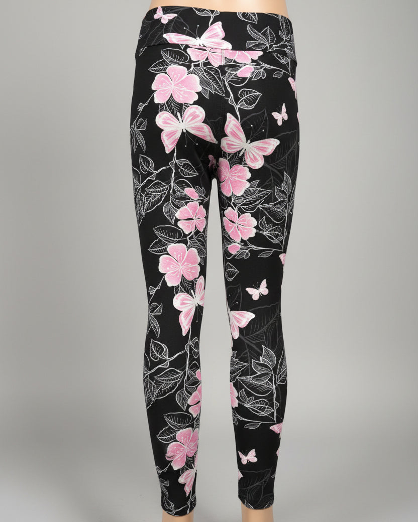 Flower & butterfly patterned leggings