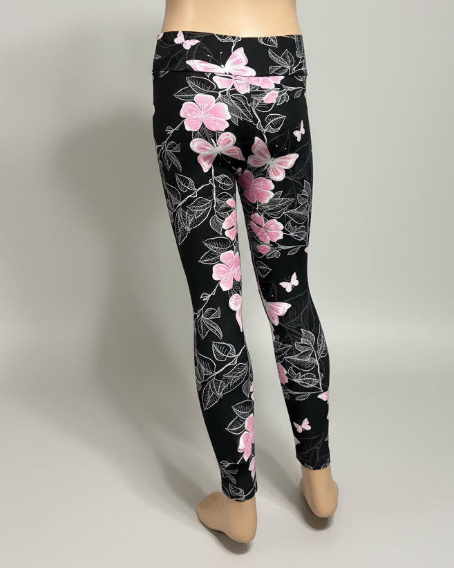 Flower & butterfly patterned leggings